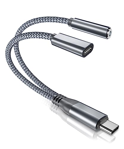 Adattatore USB C A Due Jack Audio 3,5 Mm, Splitter Per Cuffie E Microfono, Compatibile Con IPhone 15, Samsung, IPad, MacBook