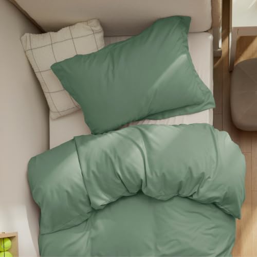 Image of Bedsure Twin /Twin XL Duvet Cover, Double Brushed Bedding Set, Sage Green | For Kids & Adults, 68 inchx90 inch Comforter Cover, Hotel Luxury, All Season, Breathable, Easy Care, Lightweight, Zipper Closure