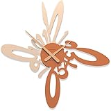 Horloge murale 63,0 x 63,0 x 3,5 cm, conçue et entièrement réalisée dans l'atelier Calleadesign à Trieste, Italie