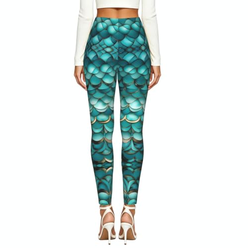 Leggings de compresión suave de sirena antideslizantes que eliminan las transparencias 3
