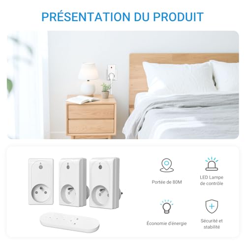 Prise télécommande sans fil 80M pour éteindre les appareils cachés ou éloignés