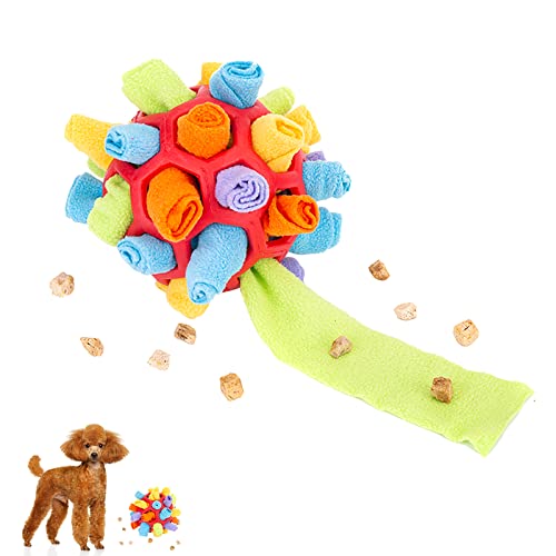 Jodsen Snuffle Mat for Dogs, Interactive Dog Toys Ball, Puzzle Toy, Feeding Mats, Foraging Mat, Ball Dogs Sniffing Natural Skill, Stimulation Small Medium Pets, Red