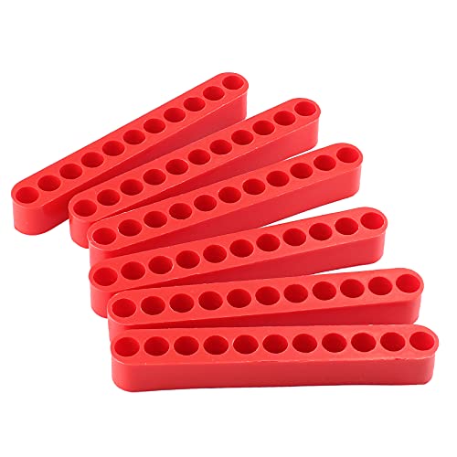 Ldexin 20Pcs 11 Holes Hex Shank Screwdriver Bit Holder, Plastic Screwdriver Head Storage Case, Drill Bit Storage Case, Screwdriver Head Holder Organizer Fit For 1/4 Inch Hex Shank, Red #TOP3