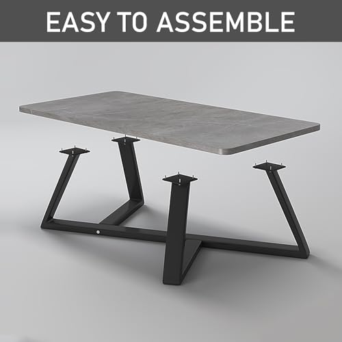 Table d'appoint avec plateau en ardoise véritable et métal