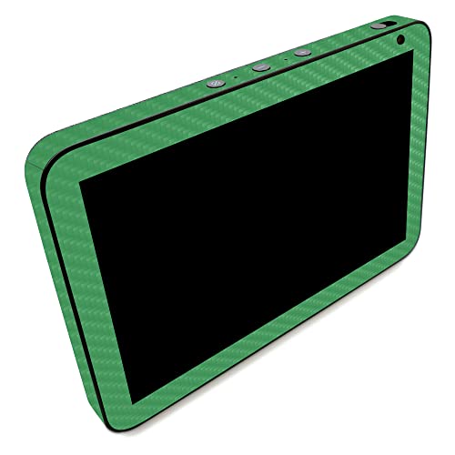 Image of MightySkins Carbon Fiber Skin Compatible with Amazon Echo Show 8 (Gen 2) - Solid Green | Protective, Durable Textured Carbon Fiber Finish | Easy to Apply | Made in The USA