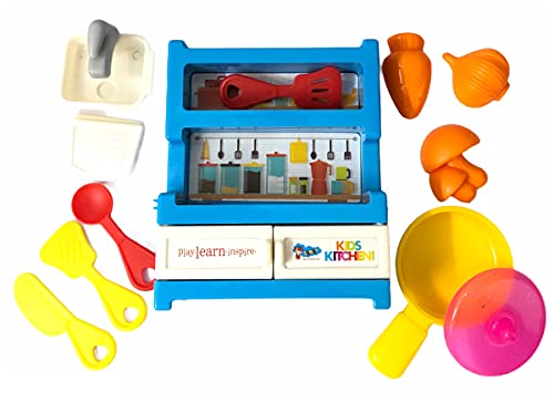 Image of Blossom 11 Pcs Pretend Play Kitchen Set with Food Toys for Kids | Non-Toxic BPA-Free Plastic Cooking Play Set for Girls & Boys | Educational Role Play Game for Toddlers - Kitchen Treat (Multicolor)