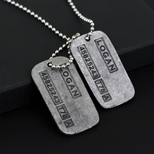 doppelseitige Erkennungsmarken an 50,8 cm Kette für Kostüm, Cosplay, Requisite, Militär-Erkennungsmarken aus Edelstahl