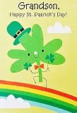 Greeting Card Grandson Happy St. Patrick's Day with Dancing Shamrock