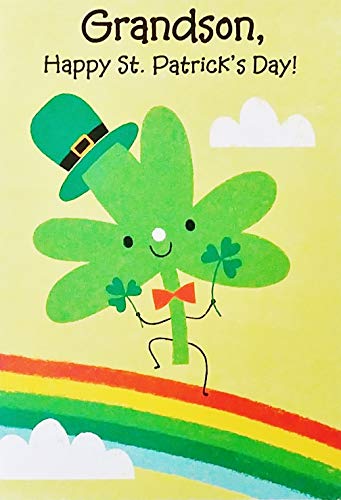 Greeting Card Grandson Happy St. Patrick's Day With Dancing Shamrock #TOP8