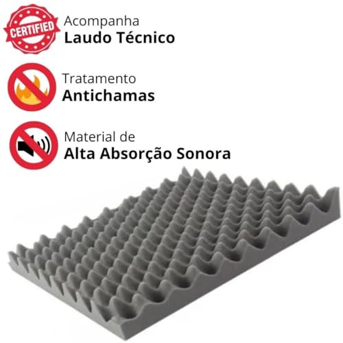 Kit c/ 20 Melhores Espumas de Isolamento Acustico 50x50x2cm