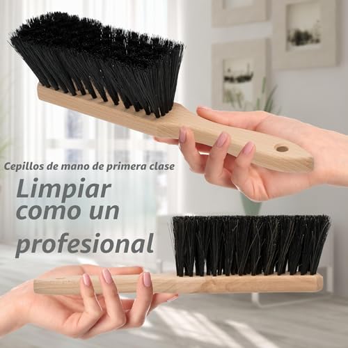 Miniatura 6 de Hausfelder Set De 2 Escobas De Mano, Escobas De Mano Con Cerdas Suaves Y Medio Suaves