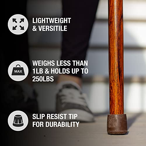 image for Brazos Handcrafted Wood Walking Cane, Twisted Cocobolo, Hametop Style 