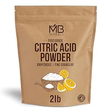 MB Herbals Citric Acid Powder 2 lb | 100% Pure Anhydrous Fine Granulated Citric Acid Powder | Food Preservative Flavor Enhancer