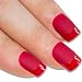 Bling Art False Nails French Manicure Matte Red Full Cover Medium Tips UK