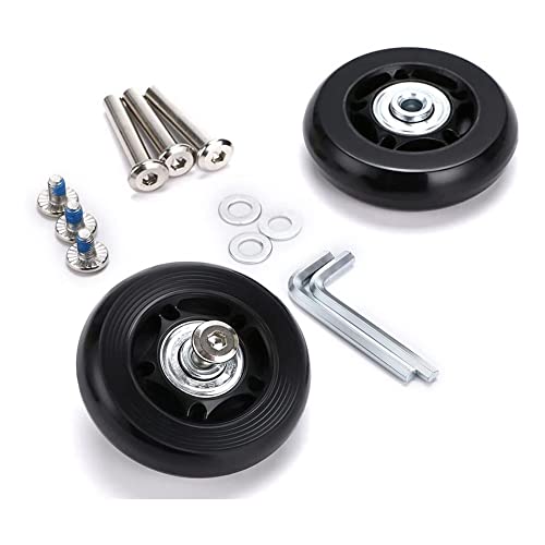 1 Set of 2 Luggage Suitcase Replacement Wheels Rubber Swivel Caster Wheels 60Mm X 18Mm3