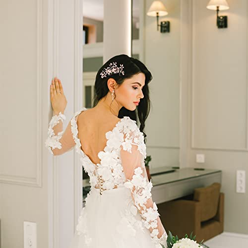 4 Pieces Wedding Hair Accessories For Brides,Rose Gold Bridal Hair Accessories Faux Pearl Rhinestone Hair Combs For Women Bride Bridesmaid Girls Wedding Birthday Party Porm #TOP4