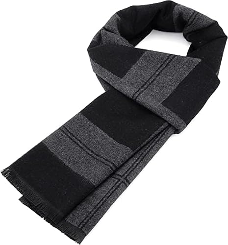 Zando Black Scarf For Men Scarf Winter Soft Scarf Mens Striped Scarf Cotton Scarf Designer Scarf Cashmere Scarves Wrap Scarf Lightweight Scarf Checkered Scarf #TOP29