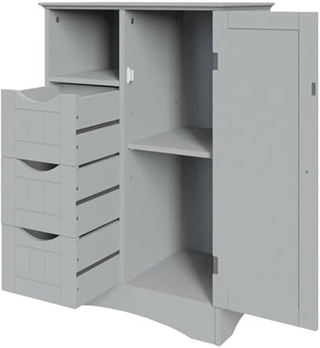 Miniatura 6 de RiverRidge Ashland Collection - Armario de suelo gris de 1 puerta, 3 cajones, color gris