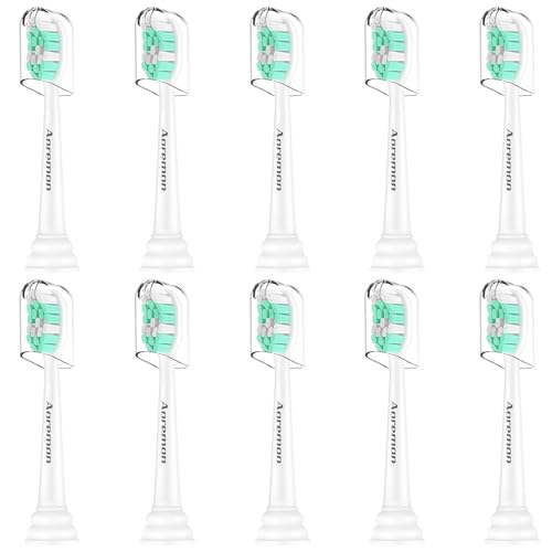 Aoremon Toothbrush Replacement Heads for Philips Sonicare C2 Plaque Control 10 PCS Brush Heads Compatible with Philips Sonicare Click-on Electric Toothbrush Handles Medium Firm Dupont Bristles
