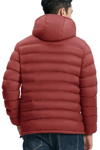 Image of Gopune Men's Lightweight Puffer Jacket Detachable Hooded Water Resistant Puffy Winter Down Jackets for Snow Ski Travel
