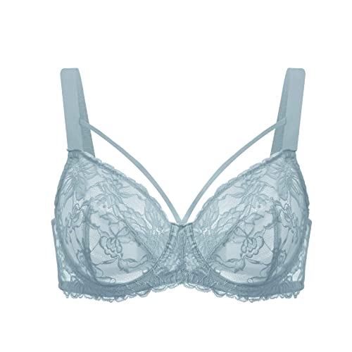 Image of HSIA Minimizer Bras for Women Full Coverage, Unlined Lace Sexy Plus Size Underwire Bra for Large Breasts