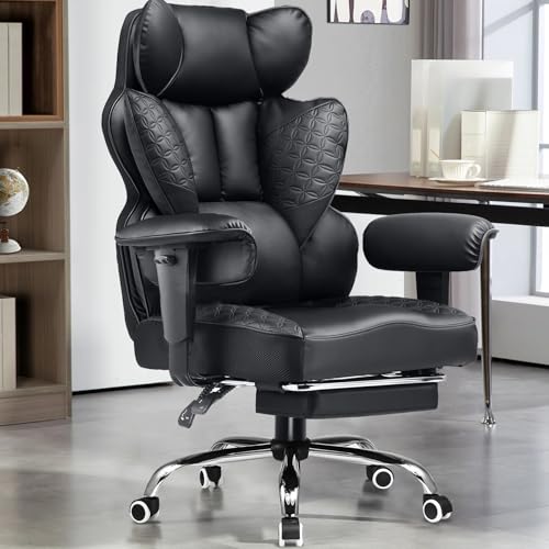 GTRACING Big and Tall Gaming Chair 400lbs Heavy Duty Office Chair with Foot Rest & High Back Pocket...