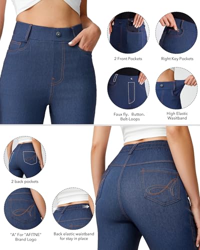 AFITNE Women’s High Waisted Stretchy Pull On Flare Jeans Trendy Fashion Cute Bootcut Denim Like Jeggings4