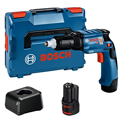 Bosch Professional 12V System atornillador para placa de yeso a batería GTB 12V-11 (incl. 2 baterías GBA 12V 2.0Ah, cargador GAL 12V-20, 1 inserción del atornillador, L-BOXX)