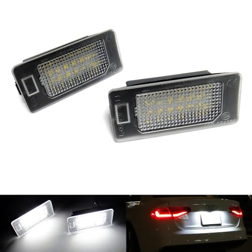 RZGMTSPT 2x LED License Plate Light Tag Lamp Assembly White Canbus For Audi A3 A4 A5 A6 A7 S3 S4 S5 S6 S7 SQ5 RS4 RS5 RS7 Q5 Q7 TT Cayenne