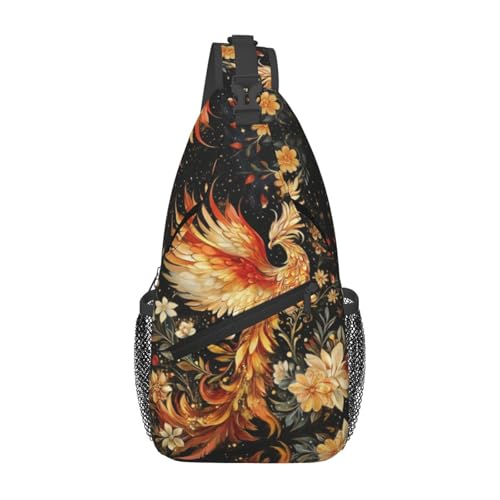Image of Crossbody Bag Sling Bag Backpack Purse Chest Bags Shoulder Bag for Women Men Gold King of Birds