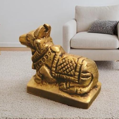 Estatua de Nandi de Latón de 1 pulgada para decoración y adoración miniatura 6