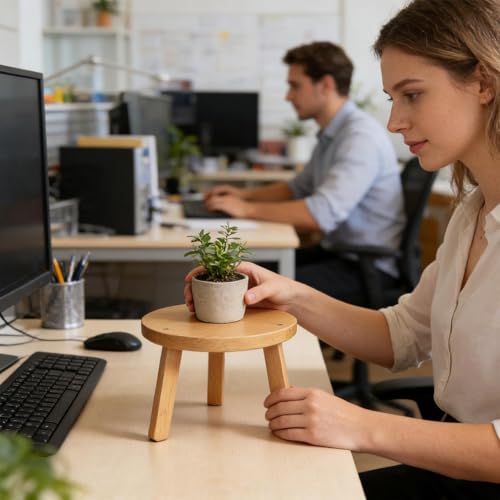 Tabouret en bois robuste avec socle stable pour décoration d'intérieur - 3