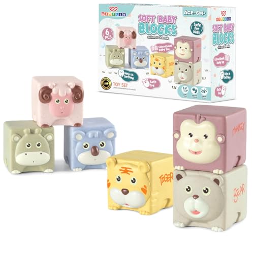 Image of Wembley Soft Baby Bath Set 6 Pcs Squeezable Floating Animal Toy for Kids Safe BPA-Free Educational Sensory Play Supports Motor Skills & Hand-Eye Coordination Fun Learning Teething Aid