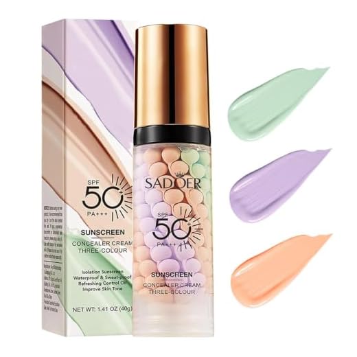 3 In 1Primer for Face Before Makeup,Sunscreen Isolation Cream, SPF 50, One Step Color Corrector Face Primer, Blurs Imperfections Oil Control & Moisturizing Skin Tone Correcting,Radiance Skin