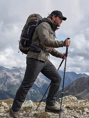 Image of FREE SOLDIER Men's Fleece Lined Outdoor Cargo Hiking Pants Water Repellent Softshell Snow Ski Pants with Zipper Pockets