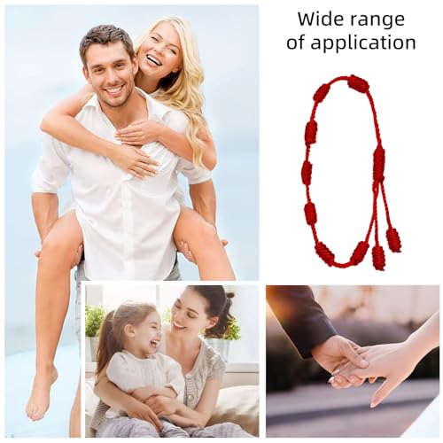 8 Pieces Red String Bracelet Set - Adjustable 7 Knot Red Cord Bracelet, Lucky Charm Bracelet Amulet for Protection, Knots String for Protection, Bracelets Knots Chain Braided for Friendship, Lovers4