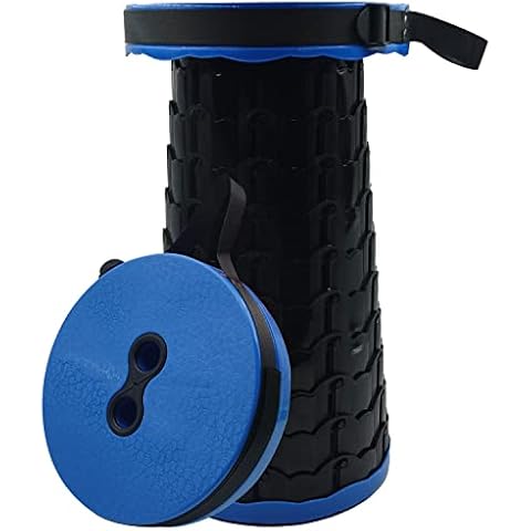 Telescoping Camping Stool Blue, Retractable Portable Stool Adjustable Lightweight Foldable Stool for Camping Fishing Hiking BBQ Gardening Cover