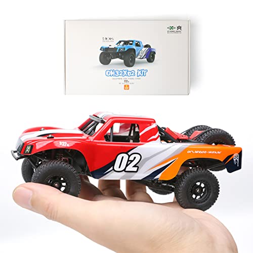 Image of FunXylophy RC Sport Racing Drift Car, 1 /32 2.4G Mini RWD RC Electric Straight Bridge Off-Road Short Truck Model (KIT Version /Red)