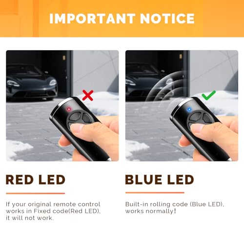 868 MHz Garage Door Remote, 3 PCS Garage Door Opener Remote Control, 4 channels, Compatible with HSE-4-868-BS, HSE2-868-BS, HS4-868-BS, HS1-868-BS, HSS4-868-BS, HSP4-868-BS remote control - Black - Image 3