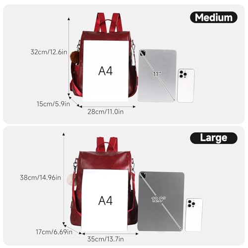 CHERUTY Women Backpack Purse PU Leather Anti-theft Casual Shoulder Bag Fashion Ladies Satchel Bags