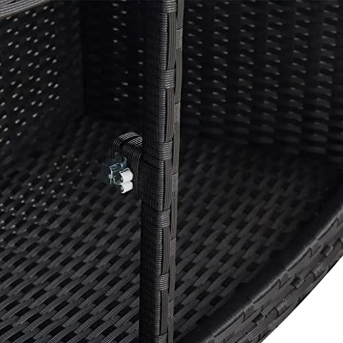 CUMYZO Hot Tub Surround Black Poly Rattan 56.15kg/123.53ib