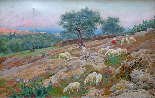 Lienzo de Enrique Simonet con acabado vintage premium para pintura mural de salón o dormitorio