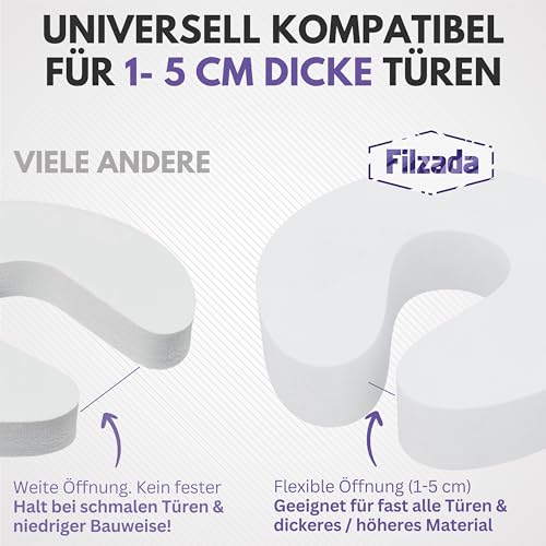 Filzada® 6x Premium Klemmschutz Tür - EXTRA DICK & flexibel - Klemmschutz Kinder - Türschutz für Zimmertüren - dämpfender Türstopper Tür - Türaufhalter - Kindersicherung Tür