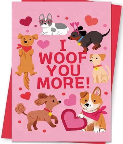 Dog Valentines Day Card for Him Her Valentines Day Gift for Dog Lovers