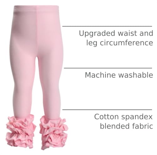 Image of HOOLCHEAN Baby Toddler and Little Girls Cotton Ruffle Leggings