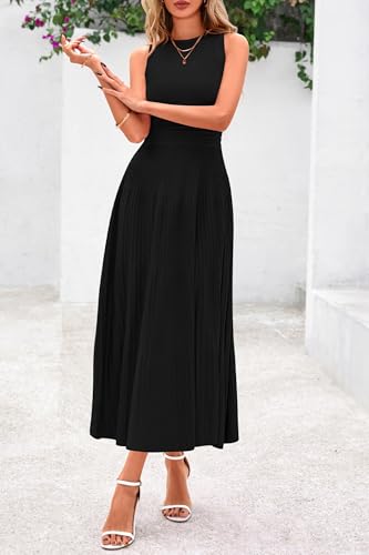 prettygarden womens summer pleated midi work dress