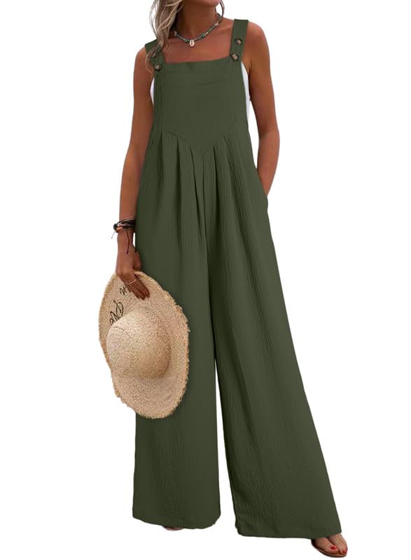 Dokotoo Green Jumpsuits for Women Overalls Wide Leg One Piece Rompers, M by Dokotoo - Used condition - US$26.37