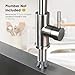 Jlerli Kitchen Faucet with Pull Down Sprayer, High Arc Brushed Nickel Single Handle Kitchen Sink Faucet, Stainless Steel, 3 Mode(Stream/Spray/Pause), 360° Swivel, Grifos para Fregaderos de Cocina