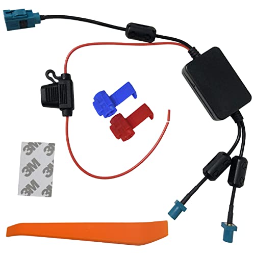 iFreGo Amplificador de Antena de Radio de Coche para VW, 2X FAKRA Plug Antennas Car Radio Cable Amplificador de señal, Antena Radio Amplificador Am FM Antena Receptor de señal Amplificador Cover