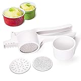 Nurch Potato Ricer, Fruit and Vegetables Masher Food Ricer Large Capacity with 3 Interchangeable Discs for Fine to Coarse Professional Baby Food Strainer and Press with Ergonomic Comfort Grip